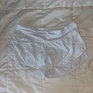 lululemon white speed up shorts